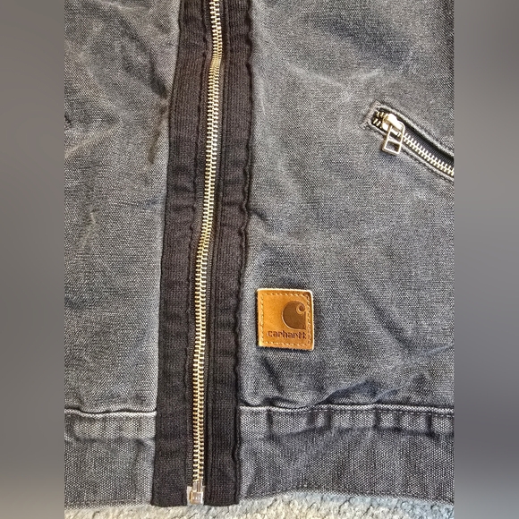 Carhartt Vintage 90's Chore Barn Jacket Fleece Lined Faded Black Grey Outdoors - Picture 2 of 13